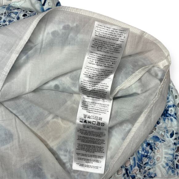 Guess Noelle Blue White Floral Eyelet Embroidered Mini Skirt with Lace Trim Sz S - Picture 10 of 10